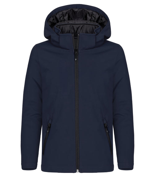 Clique Padded Hoody Softshell – junior – Mørk marineblå – forside