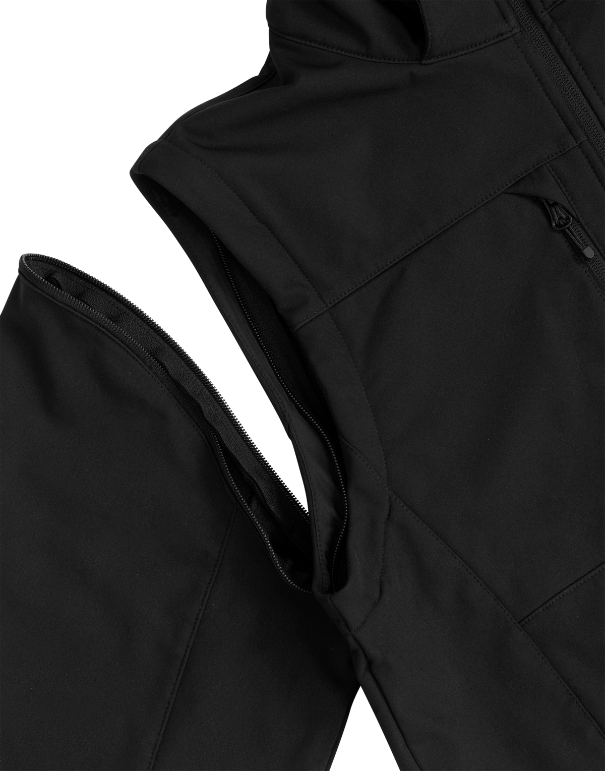 Clique Classic Softshell 2 in 1 – Svart – detalj