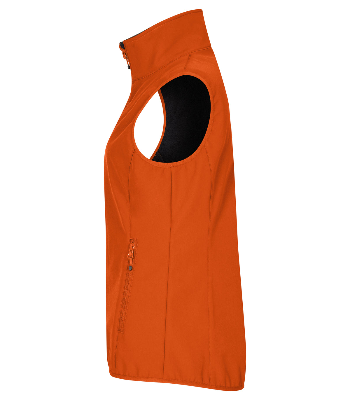 Clique Classic Softshell Vest – dame – Blodoransje – venstre side