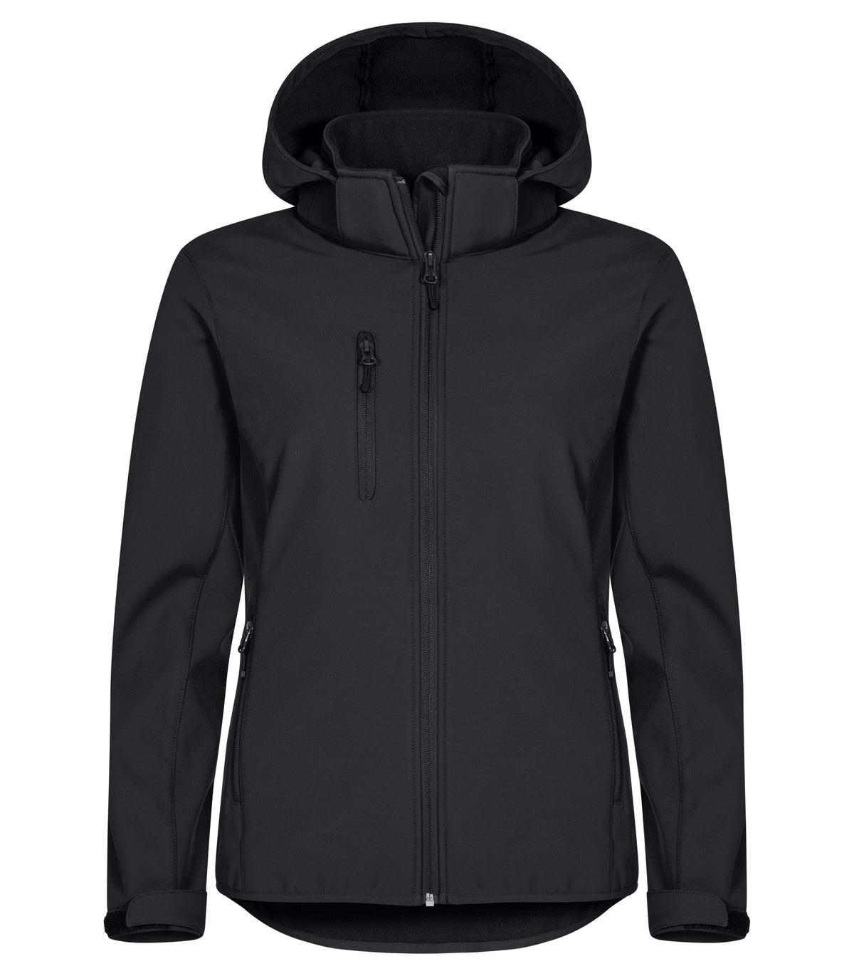 Clique Classic Softshell Hoody – dame – Svart – forside