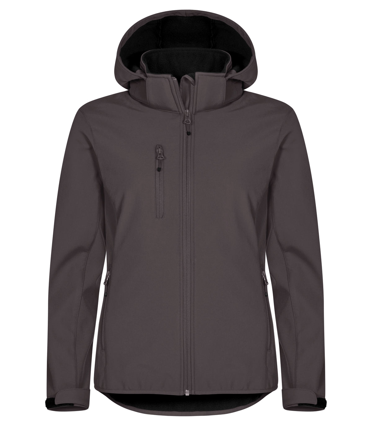 Clique Classic Softshell Hoody – dame – Mørk grå – forside