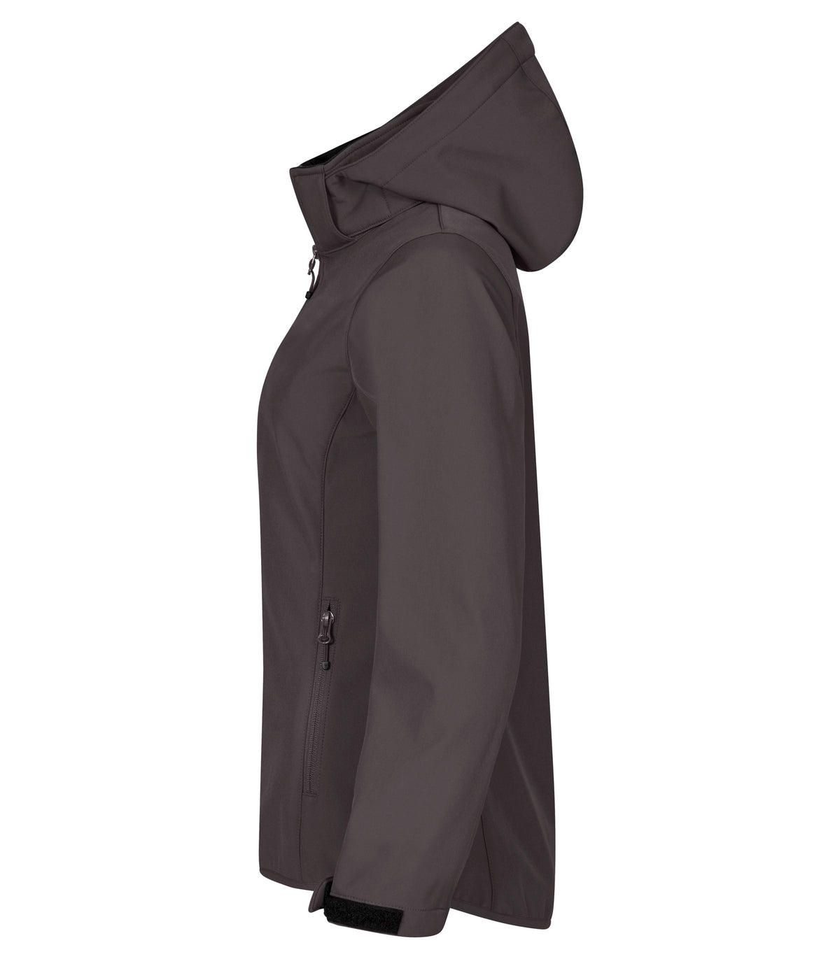 Clique Classic Softshell Hoody – dame – Mørk grå – venstre side