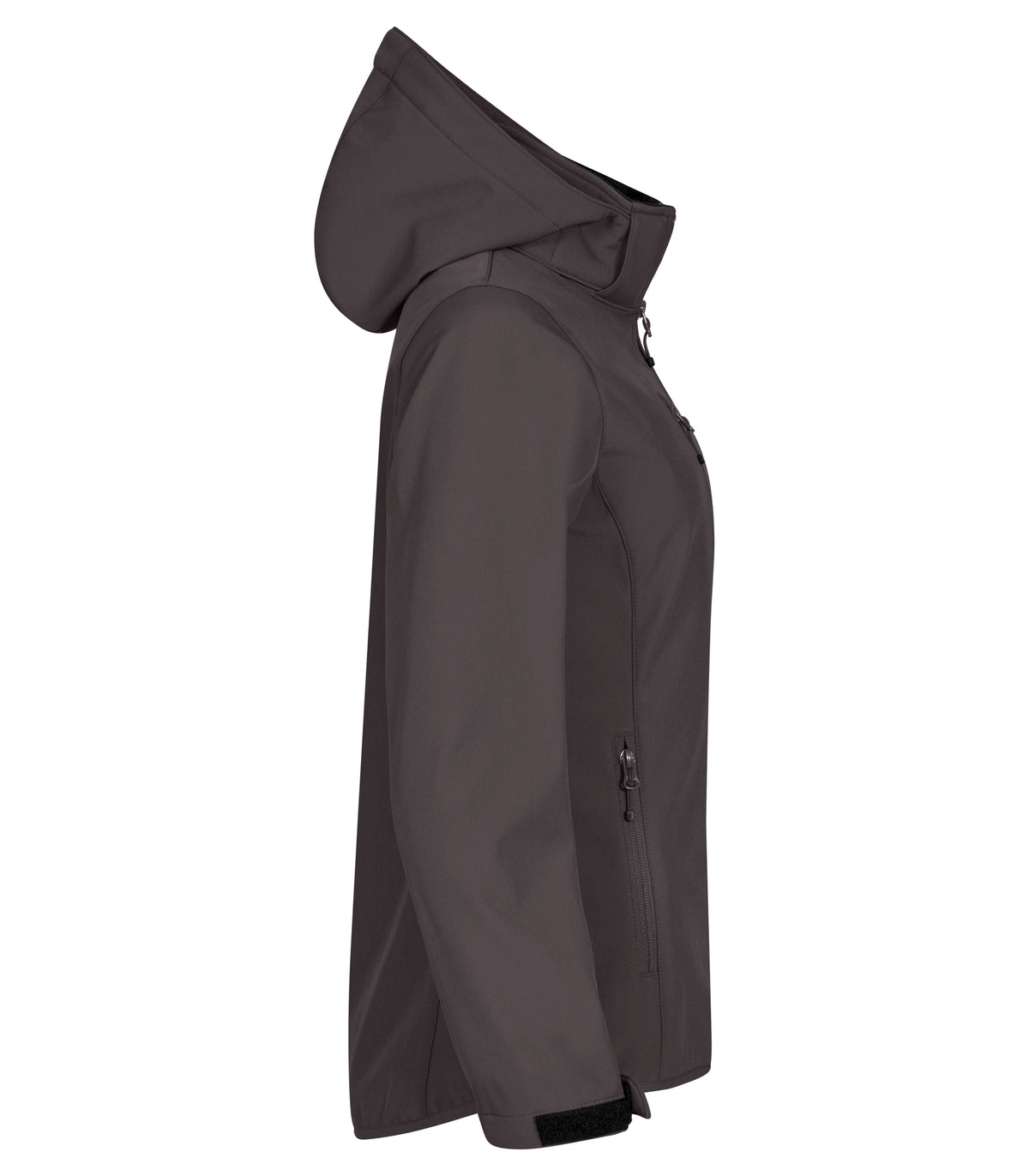 Clique Classic Softshell Hoody – dame – Mørk grå – høyre side