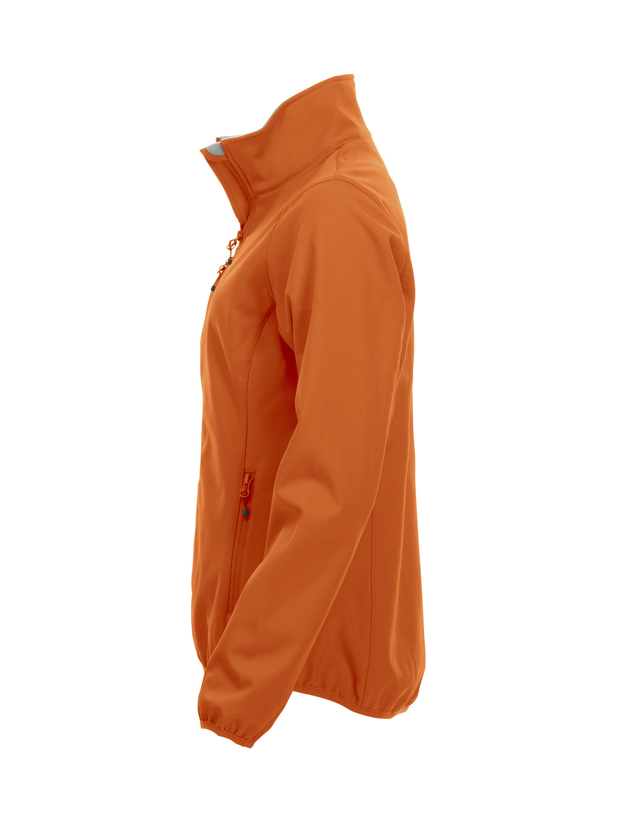 Clique Basic Softshell Jacket – dame – Blodoransje – venstre side