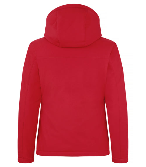 Clique Padded Hoody Softshell – dame – Rød – bakside