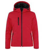 Clique Padded Hoody Softshell – dame – Rød – forside