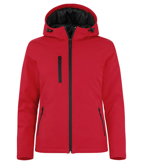 Clique Padded Hoody Softshell – dame – Rød – forside