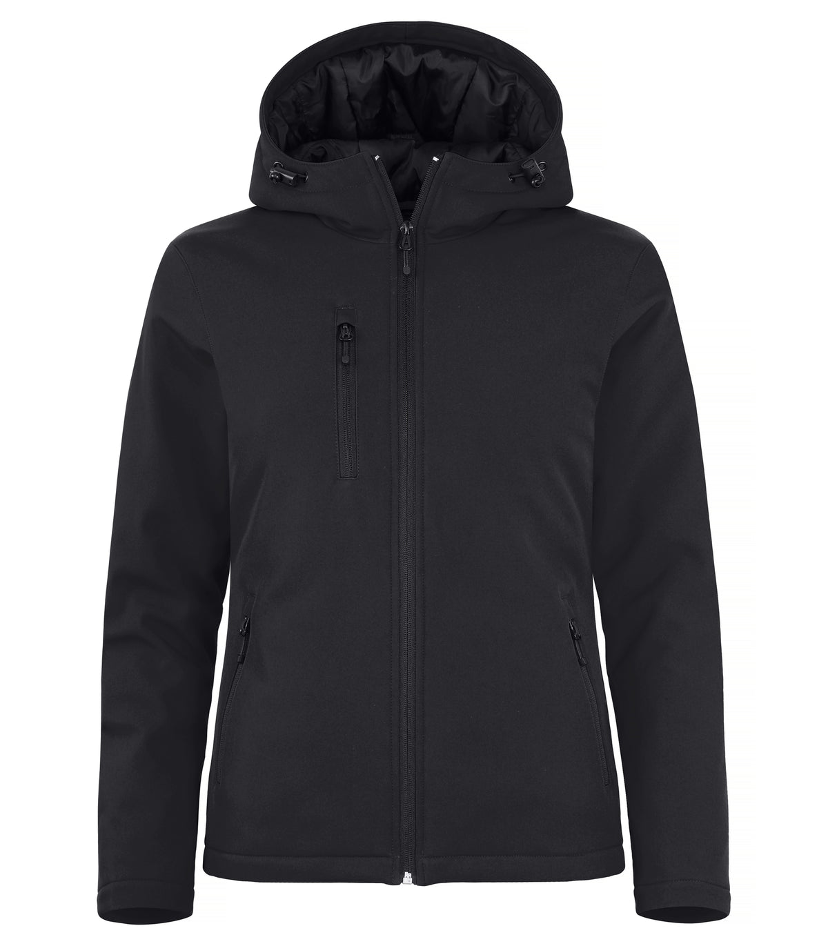 Clique Padded Hoody Softshell – dame – Svart – forside