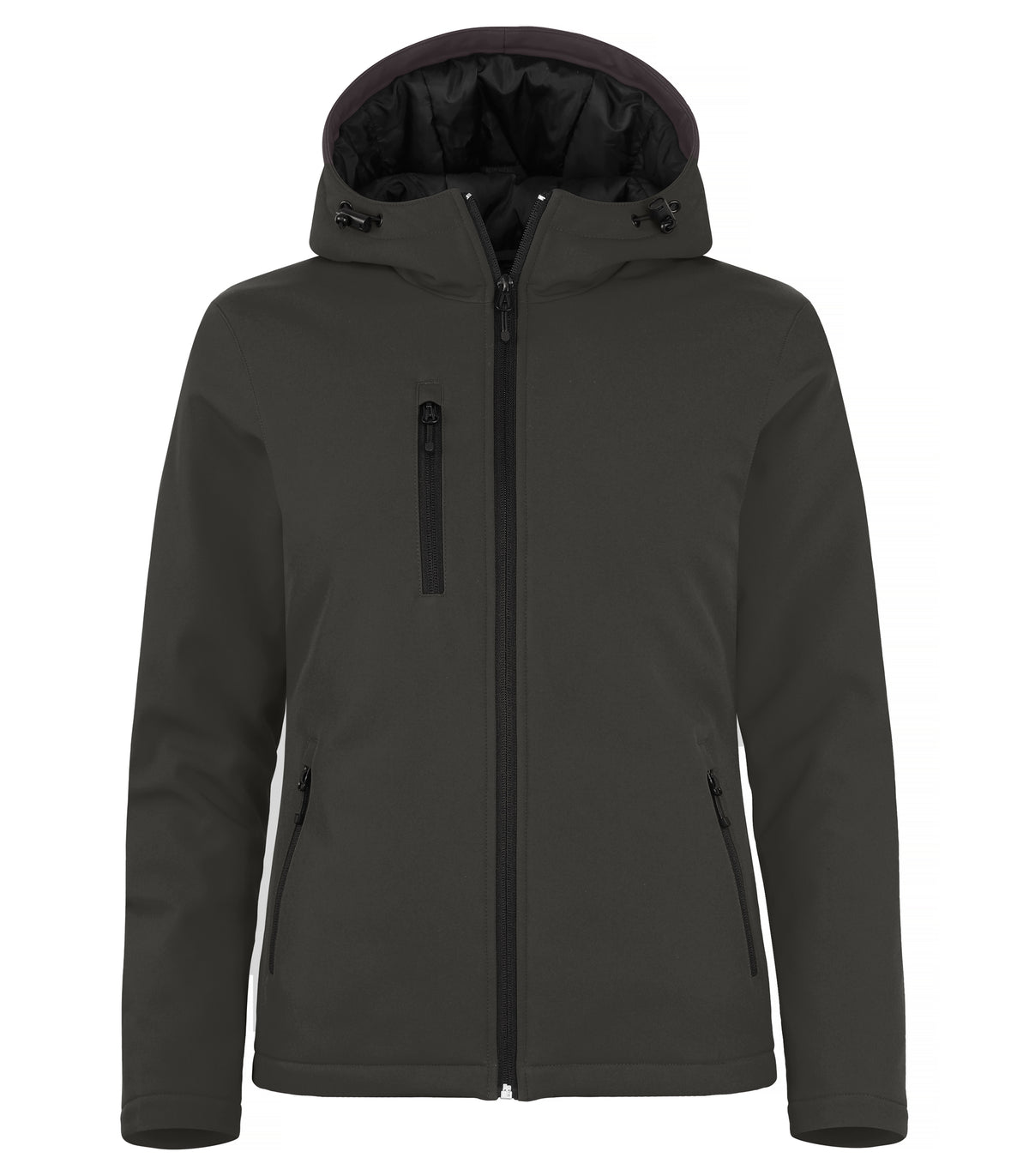 Clique Padded Hoody Softshell – dame – Mørk grå – forside