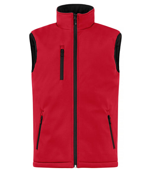 Clique Padded Softshell Vest – Rød – forside