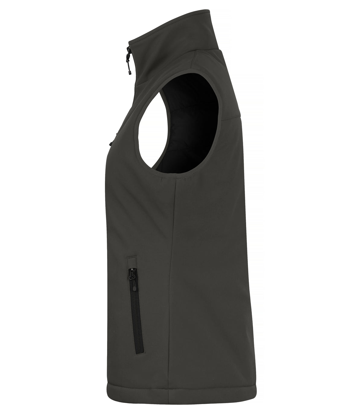 Clique Padded Softshell Vest – dame – Mørk grå – venstre side