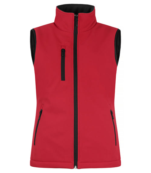 Clique Padded Softshell Vest – dame – Rød – forside