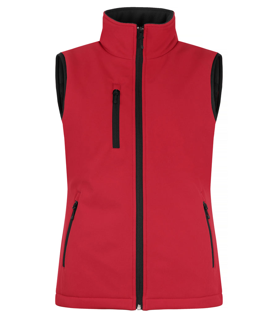 Clique Padded Softshell Vest – dame – Rød – forside