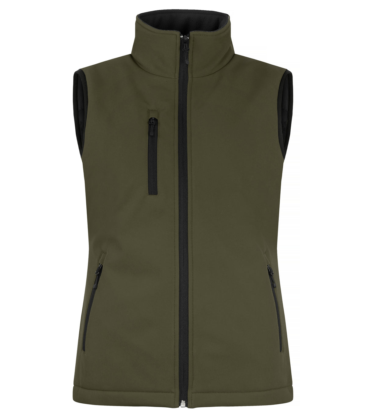 Clique Padded Softshell Vest – dame – Tåkegrønn – forside