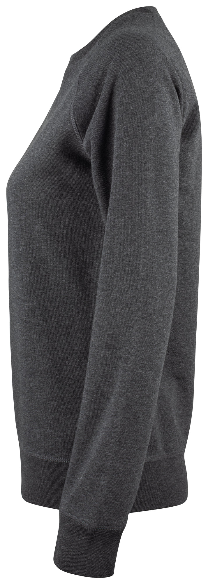 Clique Premium OC Roundneck – dame – Antrasittmelert – venstre side