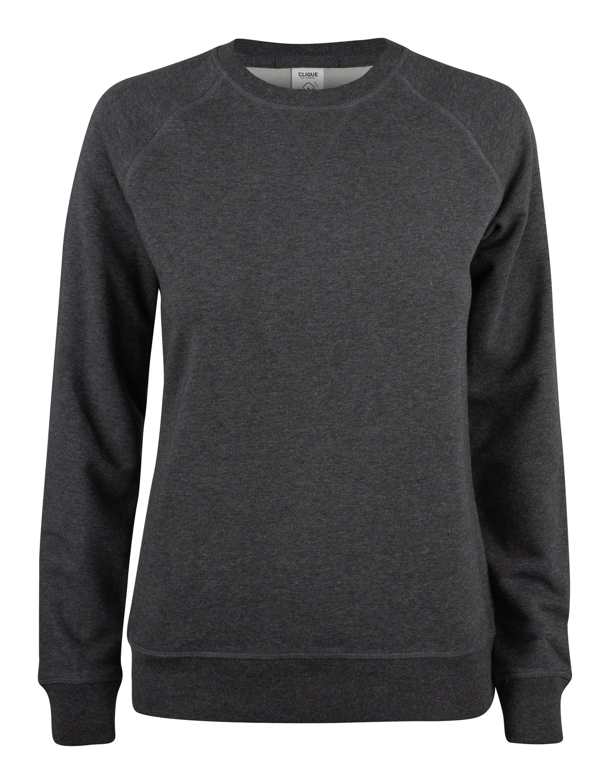 Clique Premium OC Roundneck – dame – Antrasittmelert – forside