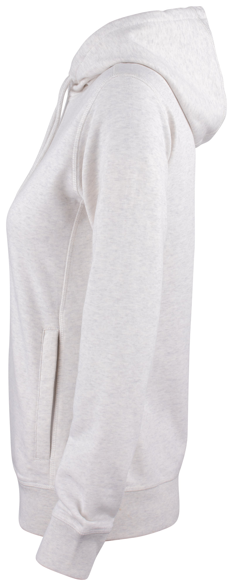 Clique Premium OC Hoody – dame – Naturmelert – venstre side