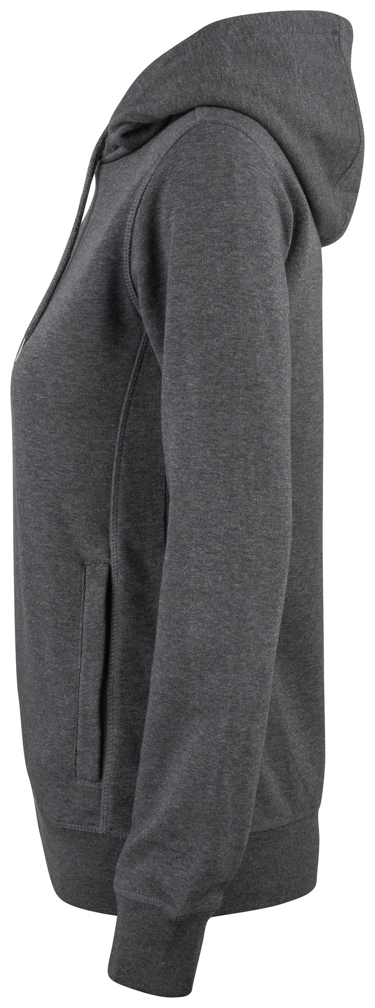 Clique Premium OC Hoody – dame – Antrasittmelert – venstre side