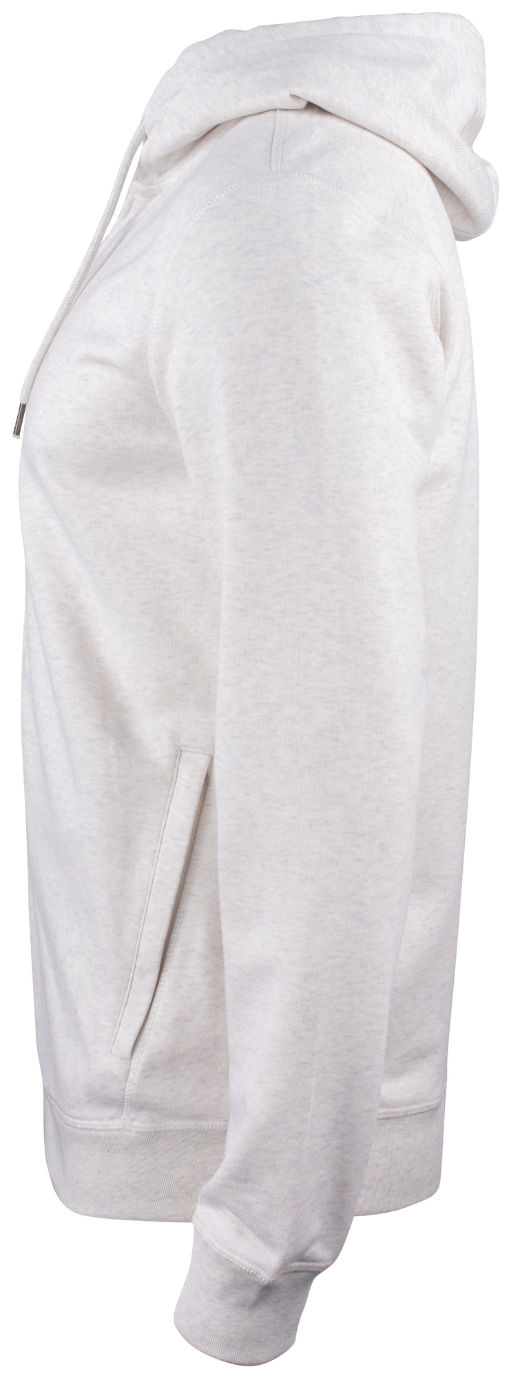 Clique Premium OC Hoody Full Zip – Naturmelert – venstre side