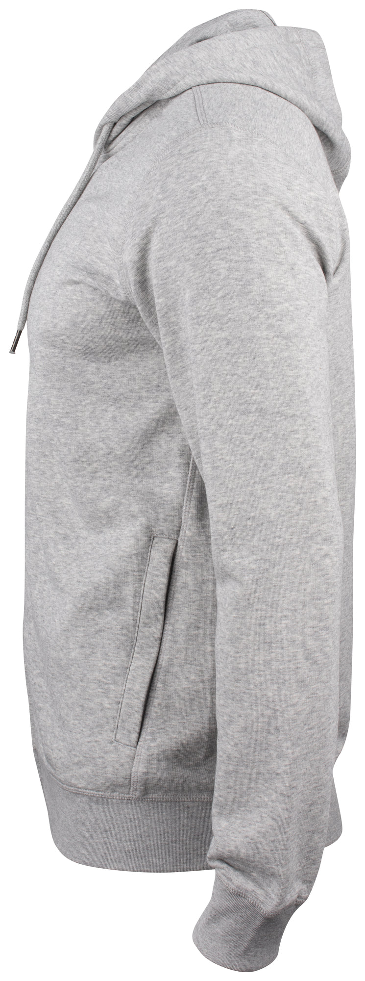 Clique Premium OC Hoody Full Zip – Gråmelert – venstre side