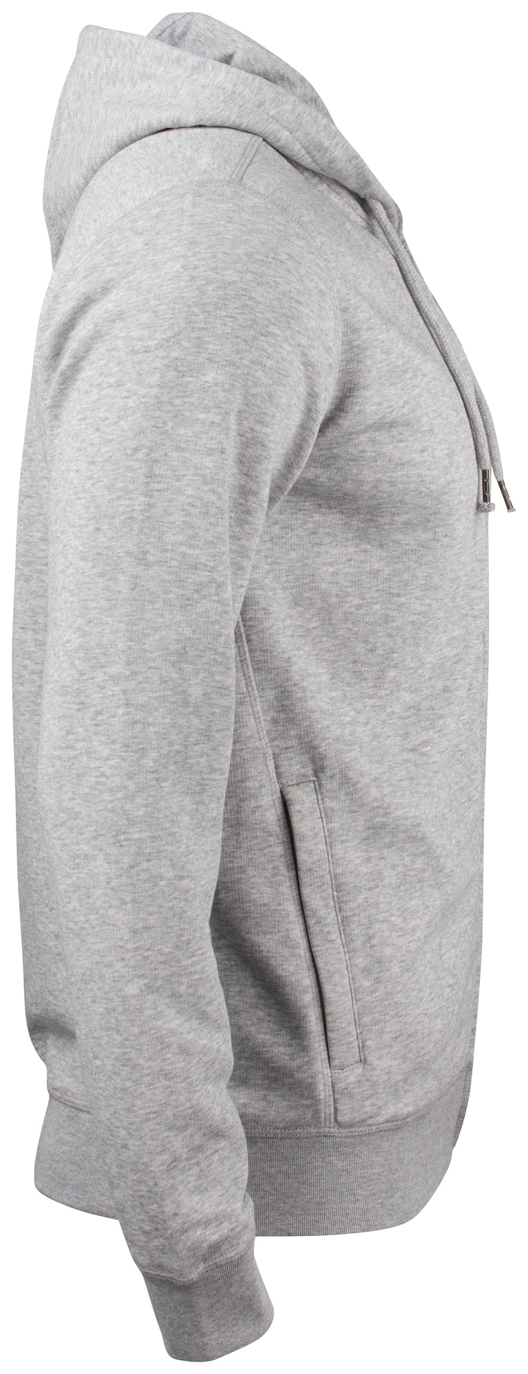 Clique Premium OC Hoody Full Zip – Gråmelert – høyre side