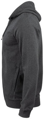 Clique Premium OC Hoody Full Zip – Antrasittmelert – venstre side