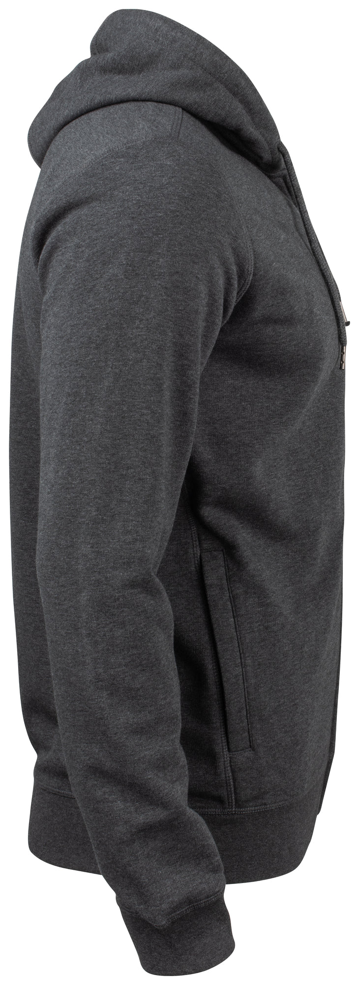 Clique Premium OC Hoody Full Zip – Antrasittmelert – høyre side