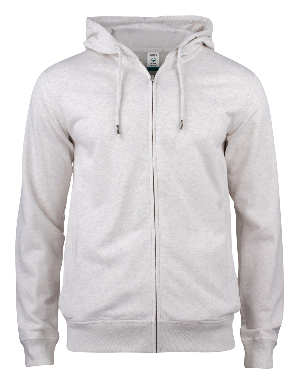 Clique Premium OC Hoody Full Zip – Naturmelert – forside