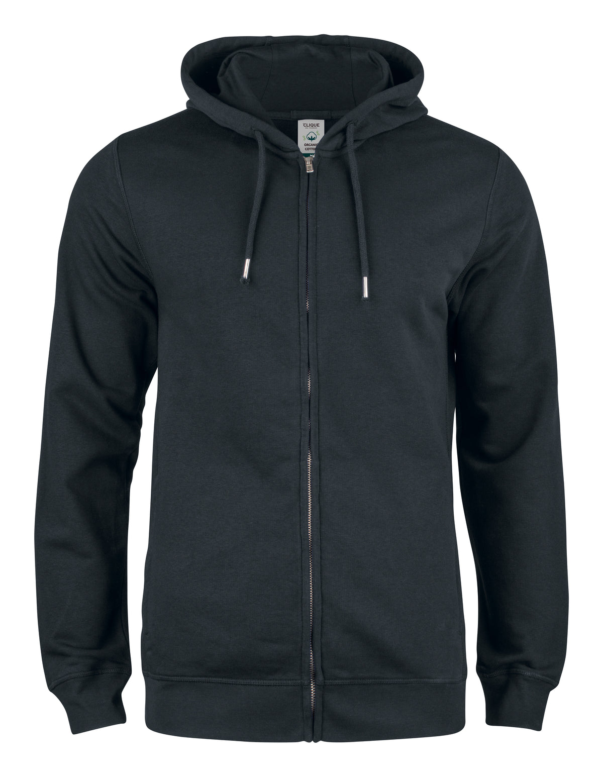 Clique Premium OC Hoody Full Zip – Svart – forside