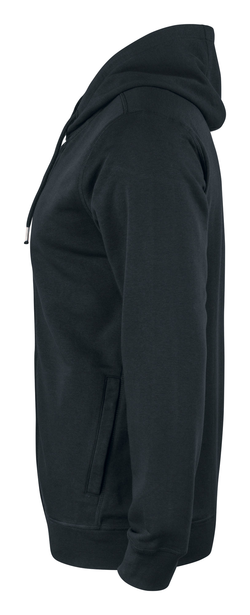 Clique Premium OC Hoody Full Zip – Svart – venstre side