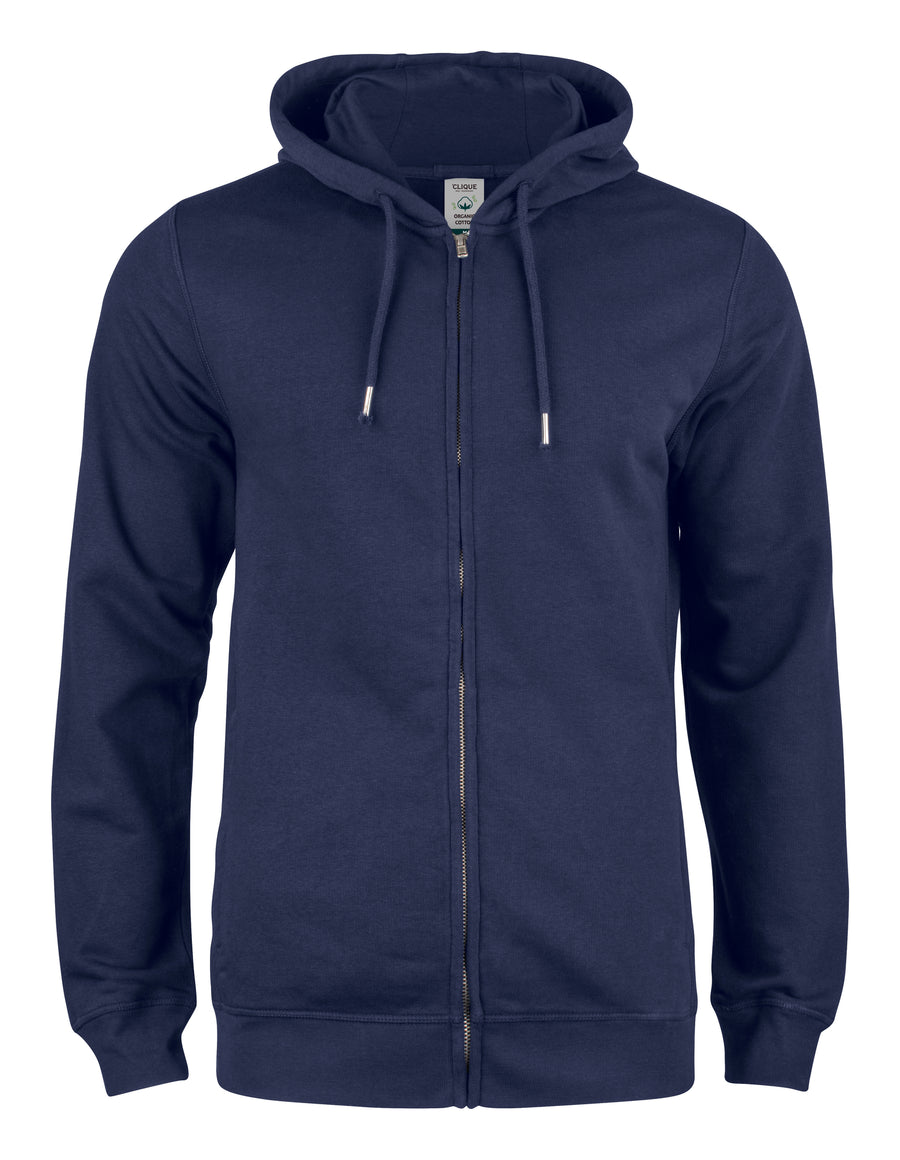 Clique Premium OC Hoody Full Zip – Mørk marineblå – forside