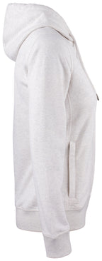 Clique Premium OC Hoody Full Zip – dame – Naturmelert – høyre side