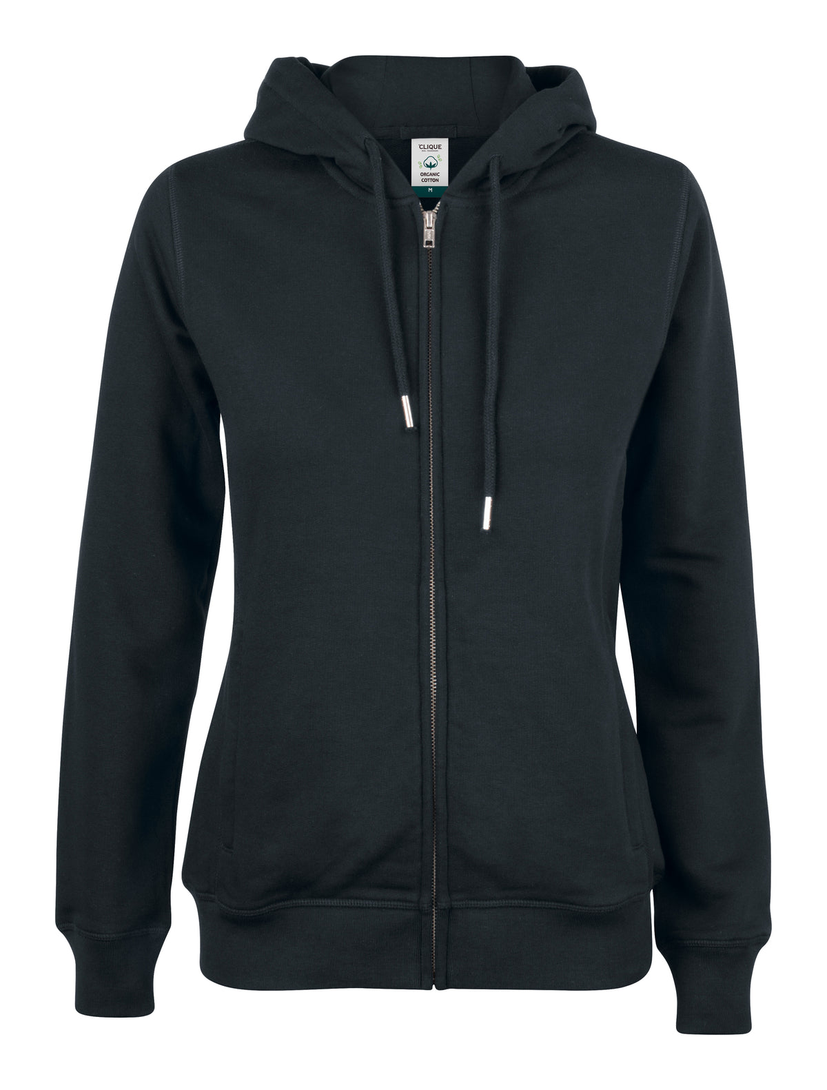 Clique Premium OC Hoody Full Zip – dame – Svart – forside