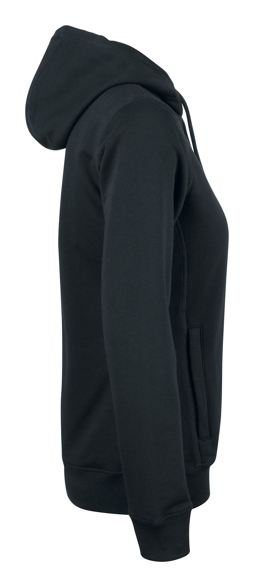 Clique Premium OC Hoody Full Zip – dame – Svart – høyre side