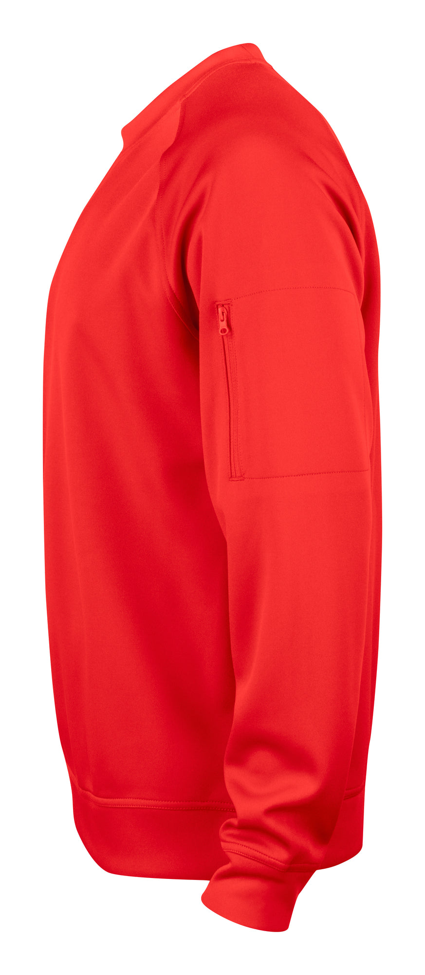 Clique Basic Active Roundneck – Rød – venstre side