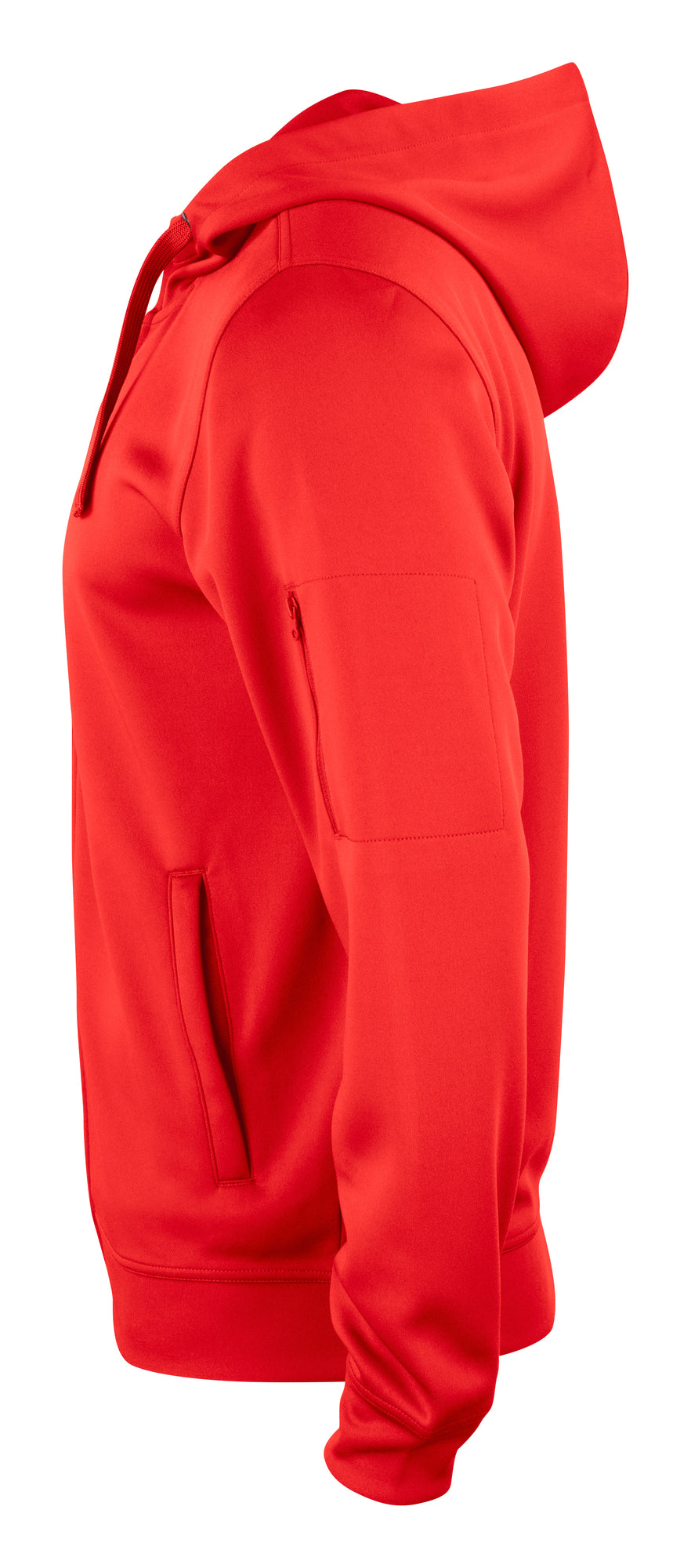 Clique Basic Active Hoody Full Zip – Rød – venstre side