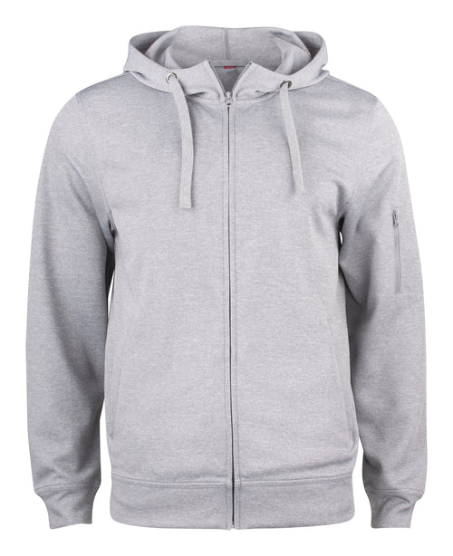 Clique Basic Active Hoody Full Zip – Gråmelert – forside