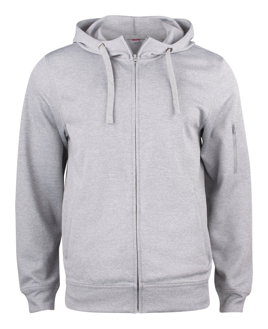 Clique Basic Active Hoody Full Zip – Gråmelert – forside