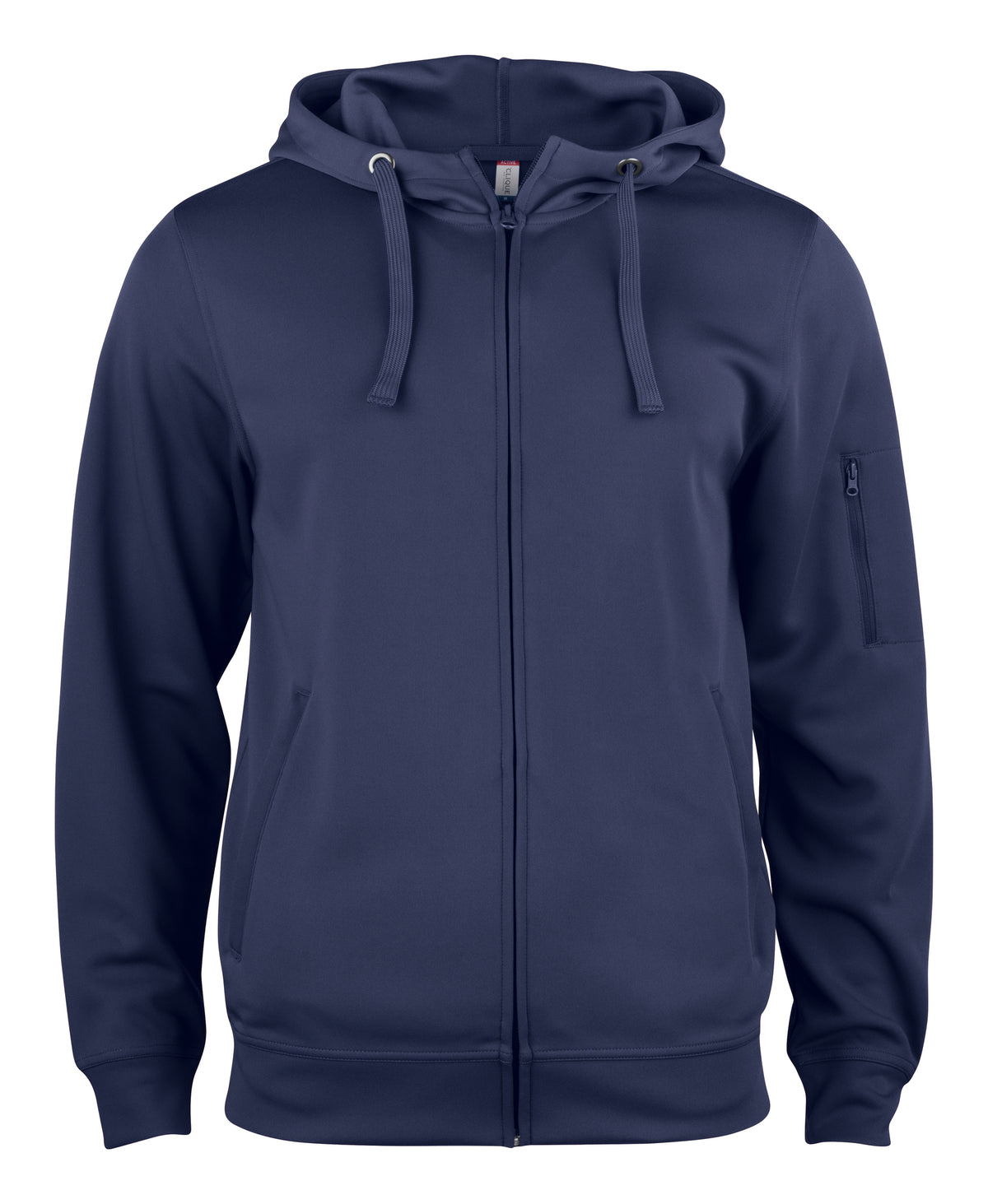 Clique Basic Active Hoody Full Zip – Mørk marineblå – forside
