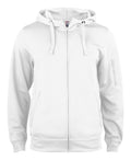Clique Basic Active Hoody Full Zip – Hvit – forside