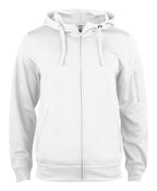 Clique Basic Active Hoody Full Zip – Hvit – forside