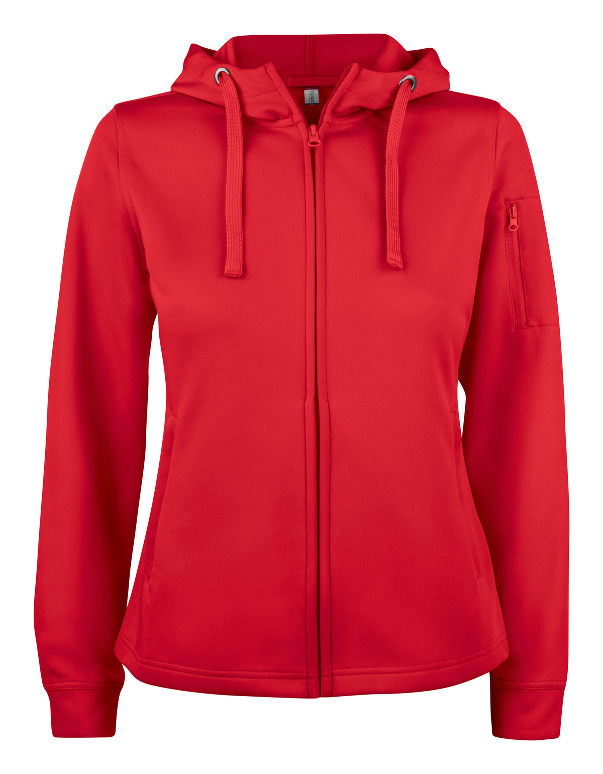 Clique Basic Active Hoody Full Zip – dame – Rød – forside
