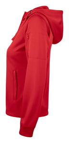 Clique Basic Active Hoody Full Zip – dame – Rød – venstre side