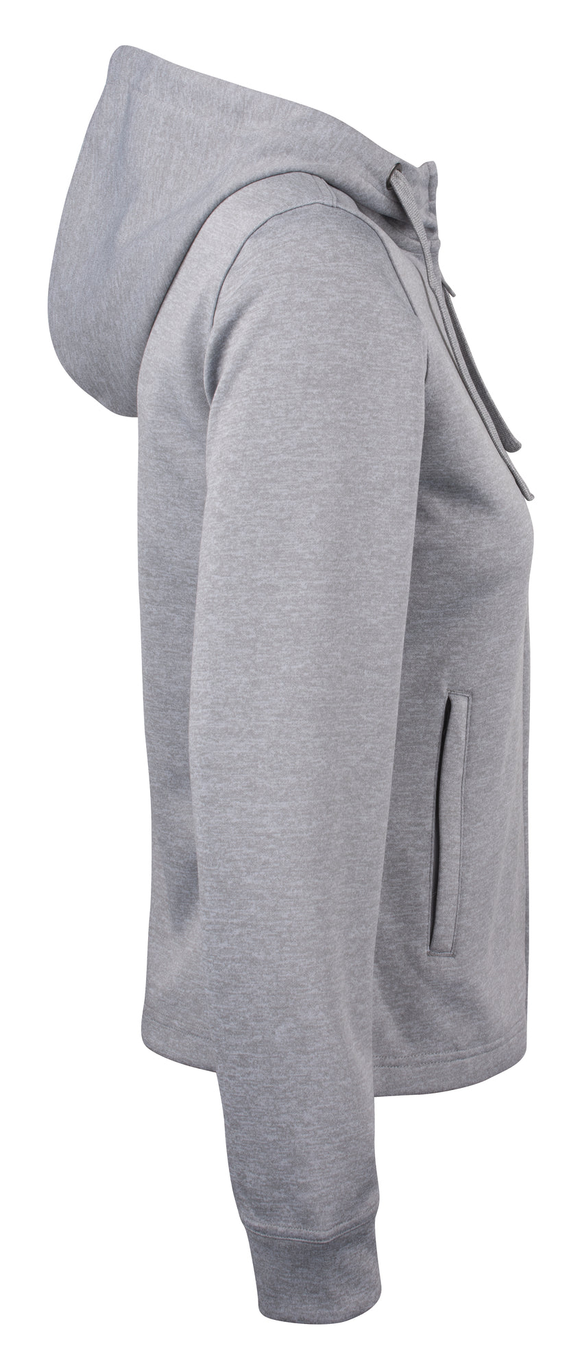 Clique Basic Active Hoody Full Zip – dame – Gråmelert – høyre side