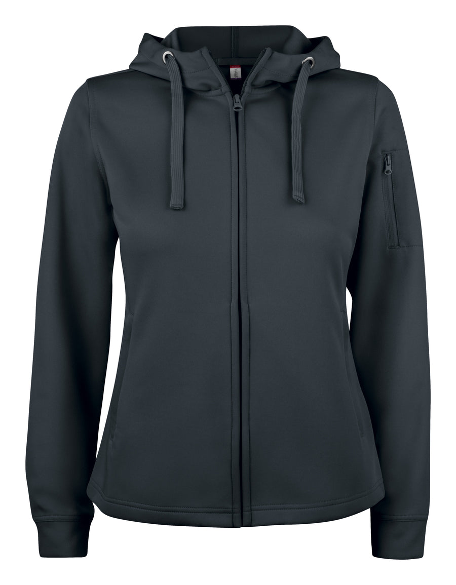 Clique Basic Active Hoody Full Zip – dame – Svart – forside