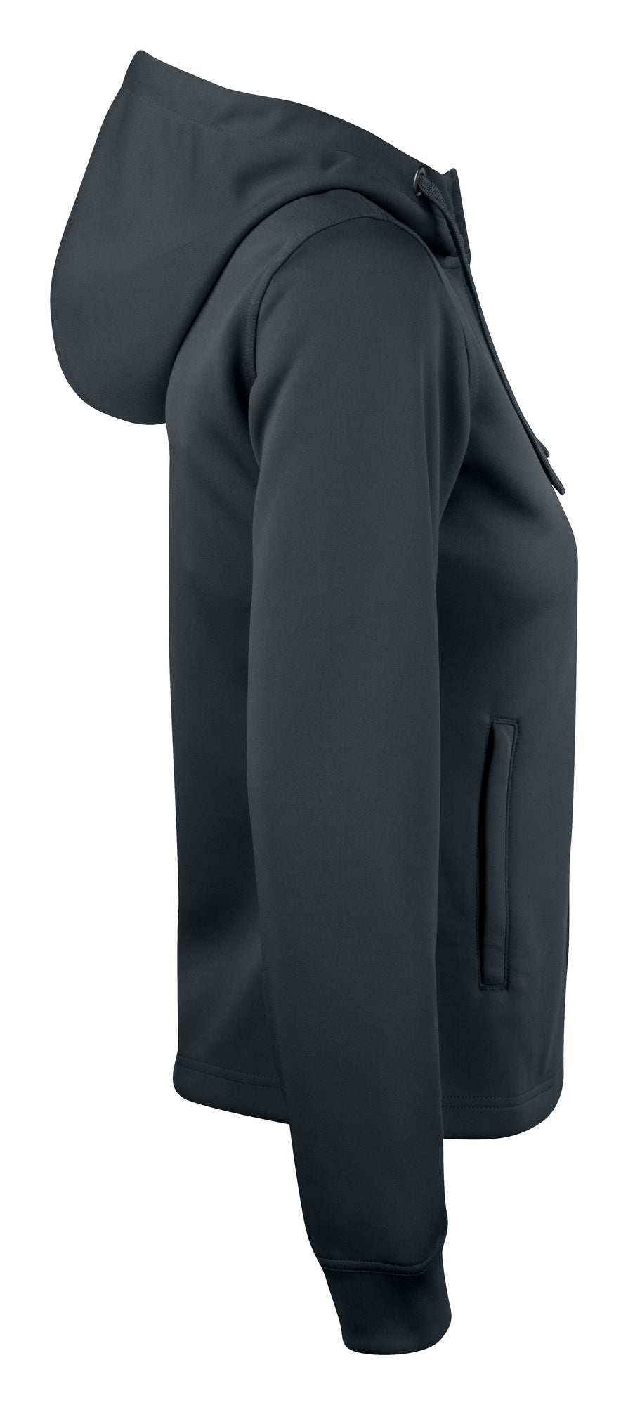 Clique Basic Active Hoody Full Zip – dame – Svart – høyre side