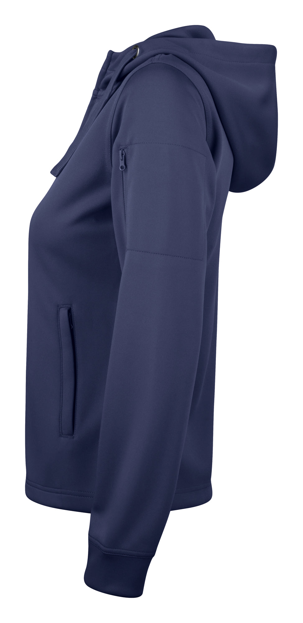 Clique Basic Active Hoody Full Zip – dame – Mørk marineblå – venstre side