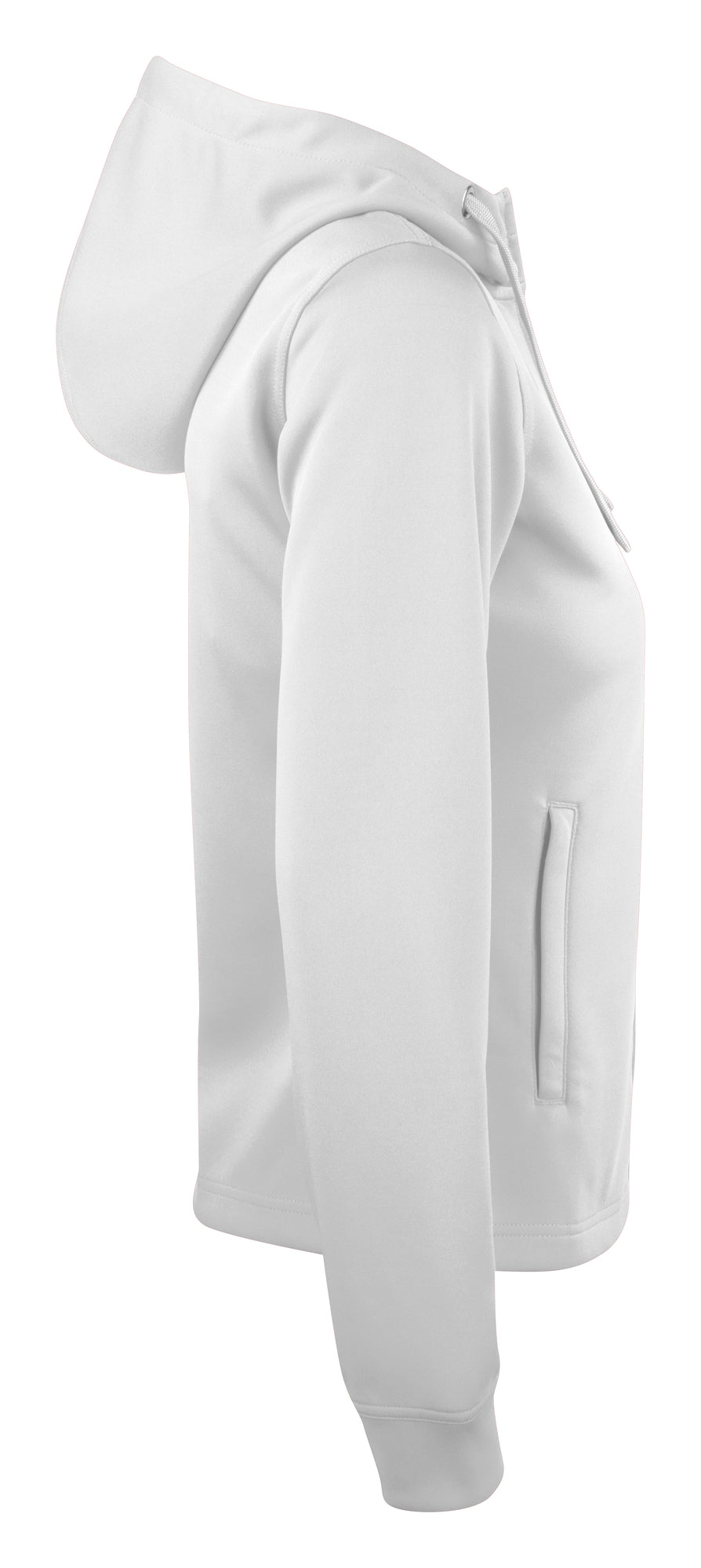 Clique Basic Active Hoody Full Zip – dame – Hvit – høyre side