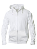 Clique Basic Hoody Full Zip – Hvit – forside