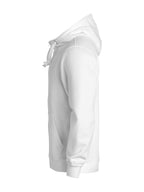 Clique Basic Hoody Full Zip – Hvit – venstre side